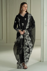 CROSS STITCH - 3PC LAWN EMBROIDERED SHIRT WITH ORGANZA EMBROIDERED DUPATTA AND TROUSER - HZG2271